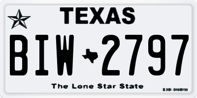 TX license plate BIW2797