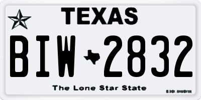 TX license plate BIW2832