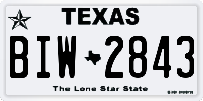 TX license plate BIW2843
