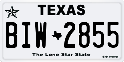 TX license plate BIW2855