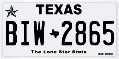 TX license plate BIW2865