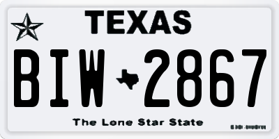 TX license plate BIW2867