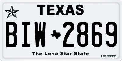 TX license plate BIW2869