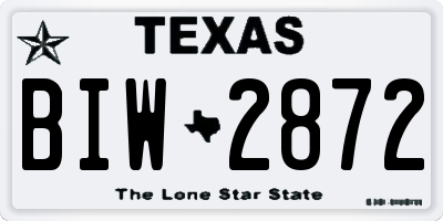 TX license plate BIW2872