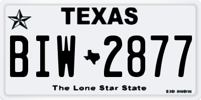 TX license plate BIW2877