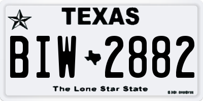 TX license plate BIW2882