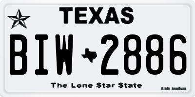 TX license plate BIW2886