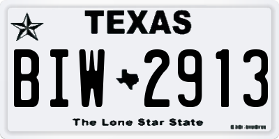 TX license plate BIW2913