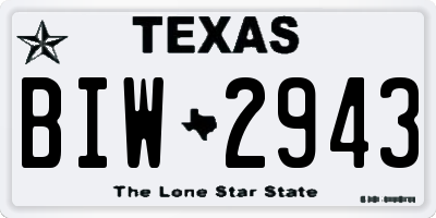 TX license plate BIW2943