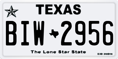 TX license plate BIW2956