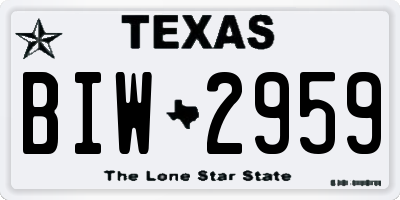 TX license plate BIW2959