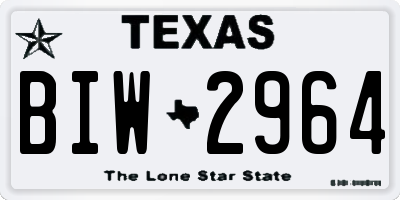 TX license plate BIW2964