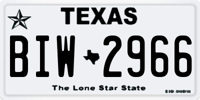 TX license plate BIW2966
