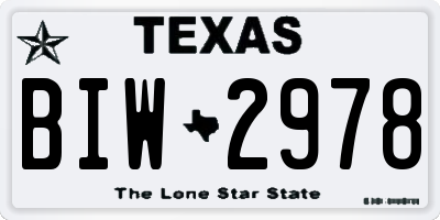 TX license plate BIW2978