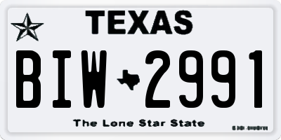 TX license plate BIW2991