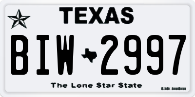 TX license plate BIW2997