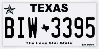 TX license plate BIW3395