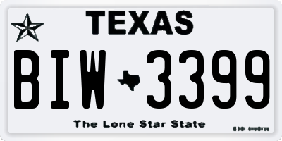 TX license plate BIW3399