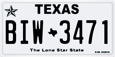 TX license plate BIW3471