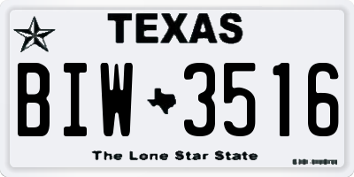 TX license plate BIW3516