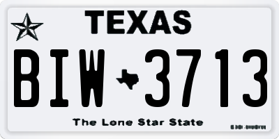 TX license plate BIW3713