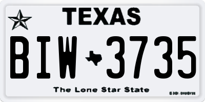 TX license plate BIW3735