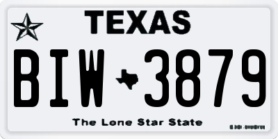 TX license plate BIW3879