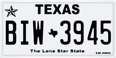 TX license plate BIW3945