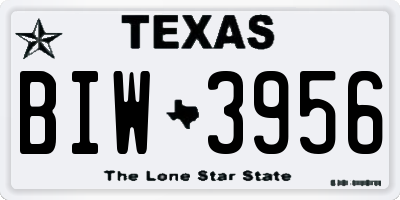 TX license plate BIW3956