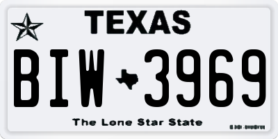 TX license plate BIW3969