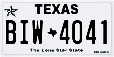 TX license plate BIW4041