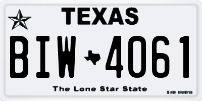 TX license plate BIW4061
