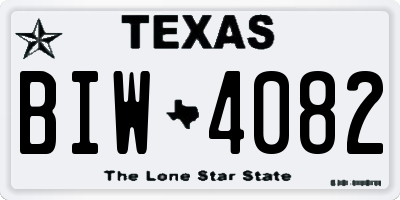 TX license plate BIW4082