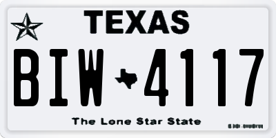 TX license plate BIW4117