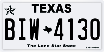 TX license plate BIW4130
