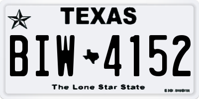 TX license plate BIW4152