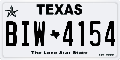 TX license plate BIW4154
