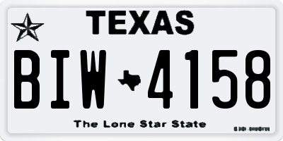 TX license plate BIW4158