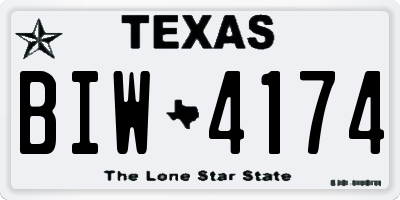 TX license plate BIW4174