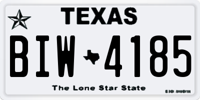 TX license plate BIW4185