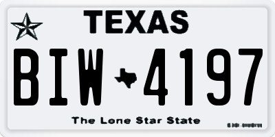 TX license plate BIW4197