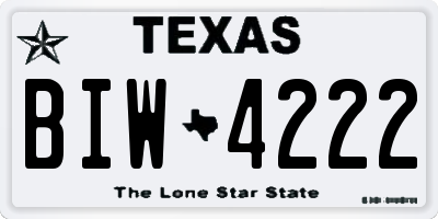 TX license plate BIW4222
