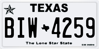 TX license plate BIW4259