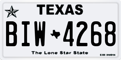 TX license plate BIW4268