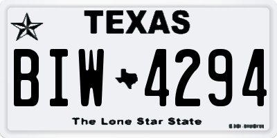 TX license plate BIW4294