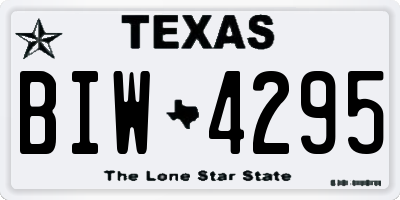 TX license plate BIW4295