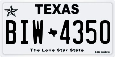 TX license plate BIW4350