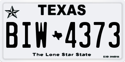 TX license plate BIW4373