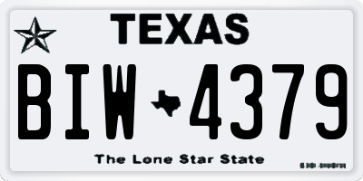 TX license plate BIW4379