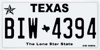 TX license plate BIW4394